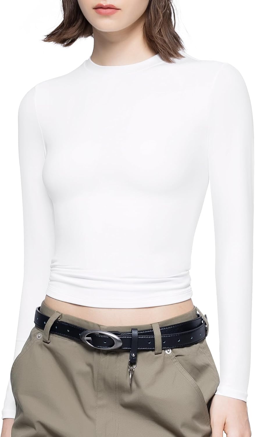 Buy PUMIEY Women's Crew Neck Short Sleeve Bodysuit Fashion T-shirt Tops  Smoke Cloud Pro Collection Online at desertcartKUWAIT