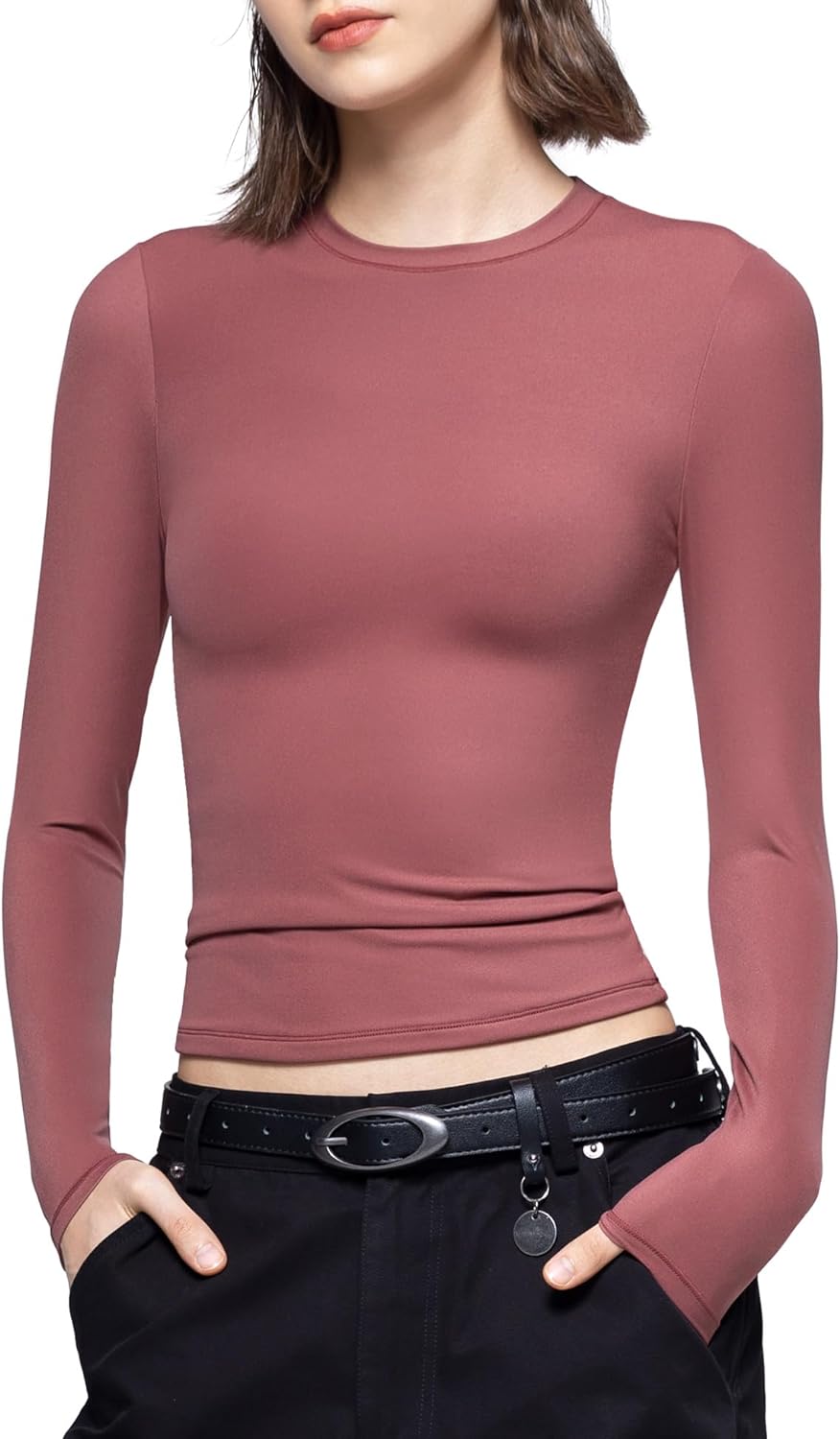Buy PUMIEY Women's Crew Neck Short Sleeve Bodysuit Fashion T-shirt Tops  Smoke Cloud Pro Collection Online at desertcartKUWAIT